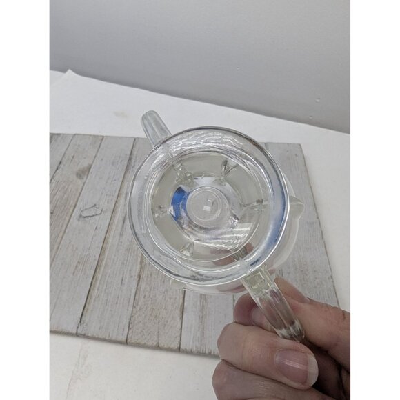 Vintage Indiana Clear Glass Teardrop Sugar Bowl Dish with Handles 3 1/2" Tall - Picture 4 of 6